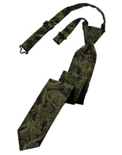 Load image into Gallery viewer, Cardi Pre-Tied Moss Tapestry Skinny Necktie