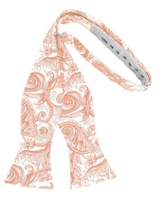 Load image into Gallery viewer, Cardi Self Tie Peach Tapestry Bow Tie