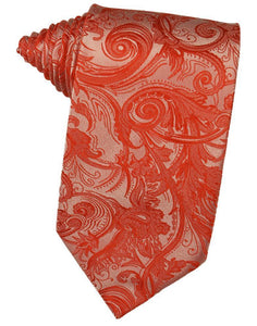 Cardi Self Tie Persimmon Tapestry Necktie