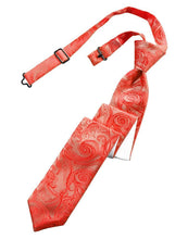 Load image into Gallery viewer, Cardi Pre-Tied Persimmon Tapestry Skinny Necktie