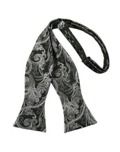 Load image into Gallery viewer, Cardi Self Tie Silver Tapestry Bow Tie