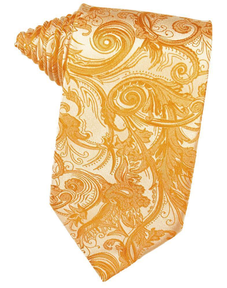 Cardi Self Tie Tangerine Tapestry Necktie