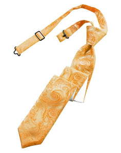 Cardi Pre-Tied Tangerine Tapestry Skinny Necktie