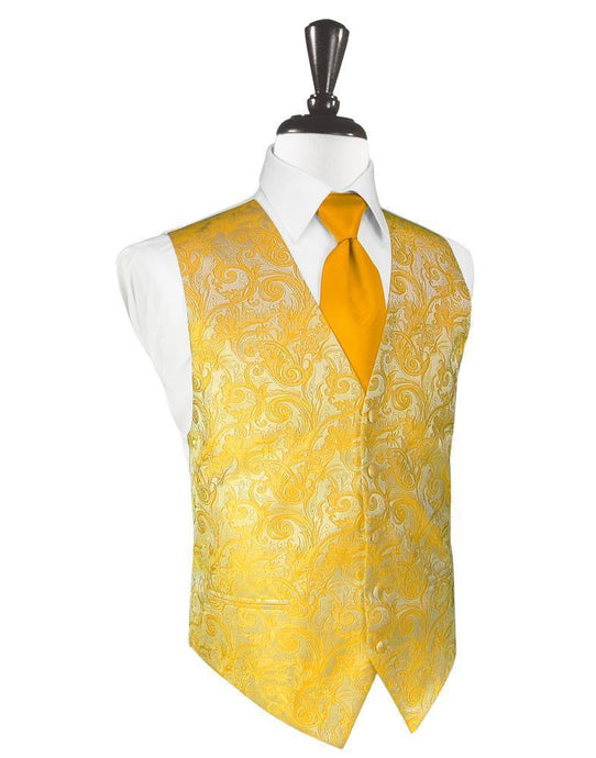 Cardi Tangerine Tapestry Tuxedo Vest