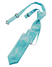 Load image into Gallery viewer, Cardi Pre-Tied Turquoise Tapestry Skinny Necktie