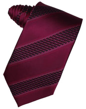 Load image into Gallery viewer, Cardi Self Tie Wine Venetian Stripe Necktie