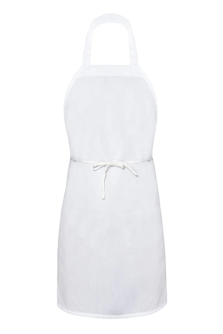 AW Essentials White Bib Apron (No Pockets)