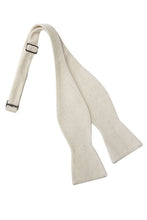 Load image into Gallery viewer, Tux Park Self Tie Beige Linen Bow Tie
