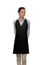 Load image into Gallery viewer, Cardi / DayStar Black Deluxe V-Neck Adjustable Tuxedo Apron (2 Pockets)