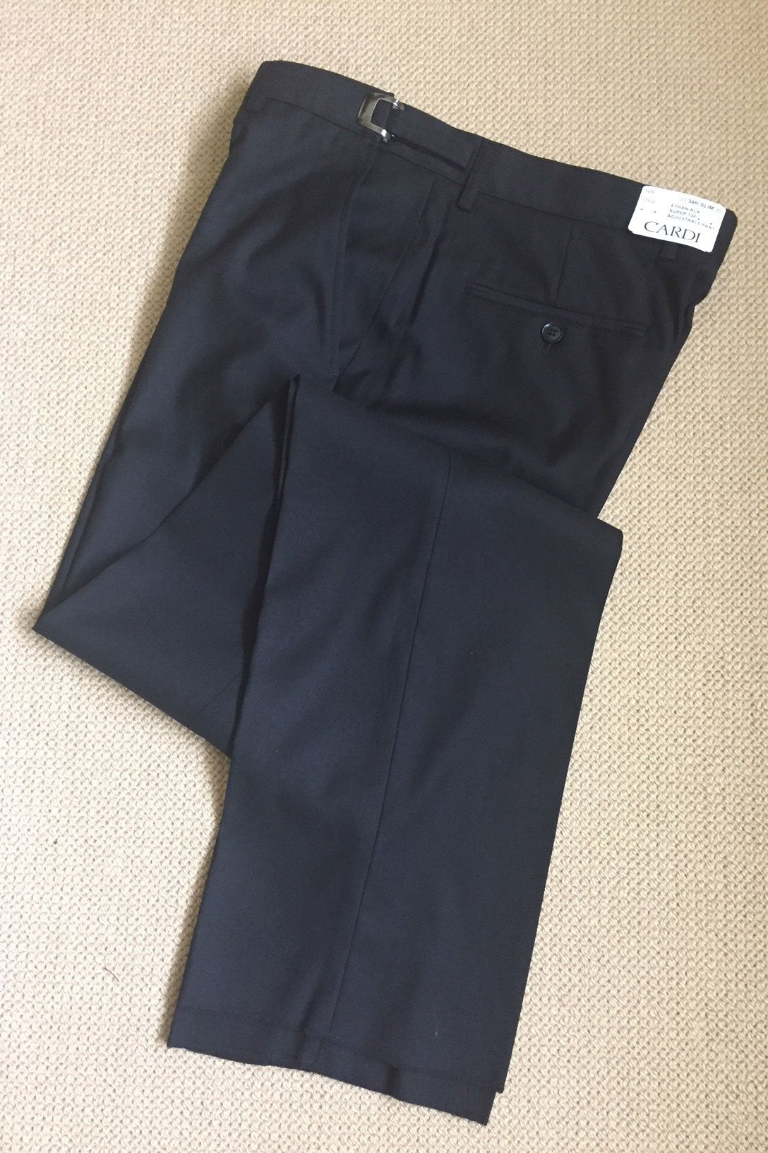 Ethan Black Super 150's Luxury Viscose Blend Suit Pants