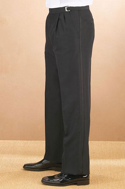 Neil Allyn Men's Flat Front Tuxedo Pants - Comfort Waist, Black, Size 36