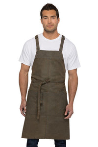 Chef Works Uptown Cross-Back Blue-Taupe Bib Apron