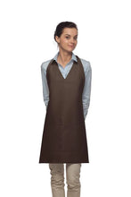 Load image into Gallery viewer, Cardi / DayStar Brown Deluxe V-Neck Adjustable Tuxedo Apron (2 Pockets)
