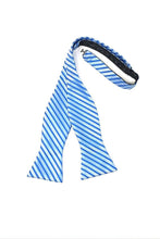 Load image into Gallery viewer, Cardi Self Tie Blue Newton Stripe Bow Tie