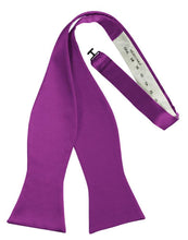 Load image into Gallery viewer, Cardi Self Tie Cassis Luxury Satin Bow Tie