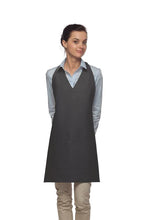 Load image into Gallery viewer, Cardi / DayStar Charcoal Deluxe V-Neck Adjustable Tuxedo Apron (2 Pockets)