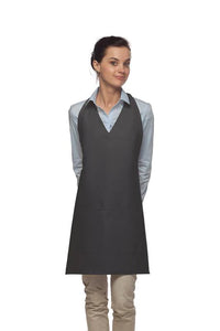 Cardi / DayStar Charcoal Deluxe V-Neck Adjustable Tuxedo Apron (2 Pockets)