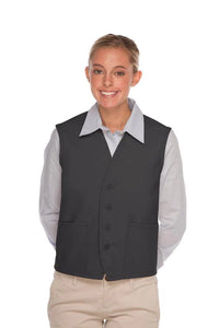 Cardi / DayStar Charcoal 4-Button Unisex Vest with 2 Pockets