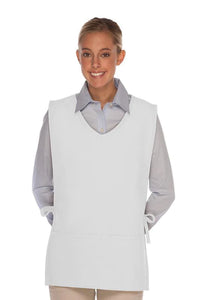 Cardi / DayStar White Squared V-Neck Cobbler Apron (2 Pockets)