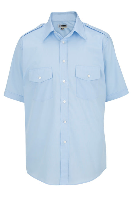 Edwards Men's Blue Short Sleeve Navigator Shirt