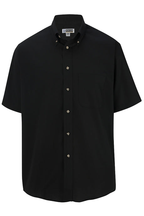 Edwards Men's Black Easy Care Short Sleeve Poplin Shirt