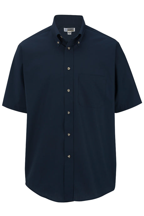 Edwards Men's Navy Easy Care Short Sleeve Poplin Shirt