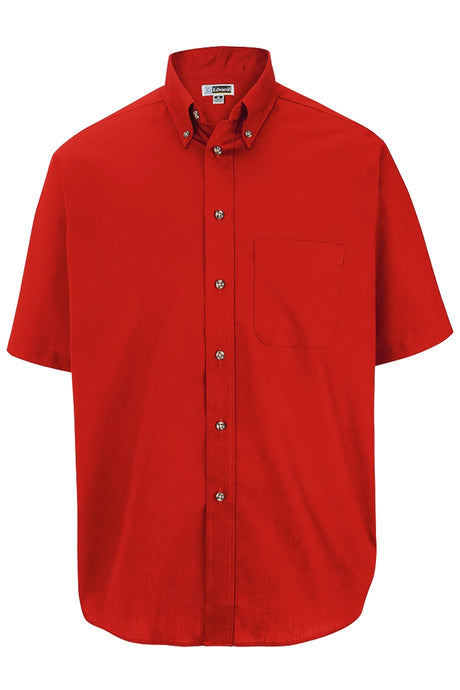 Edwards Men's Red Easy Care Short Sleeve Poplin Shirt
