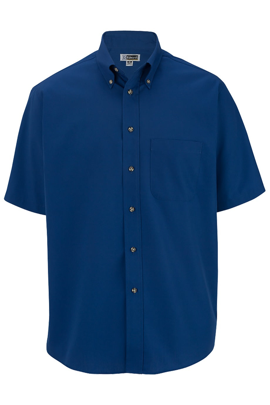 Edwards Men's Royal Blue Easy Care Short Sleeve Poplin Shirt