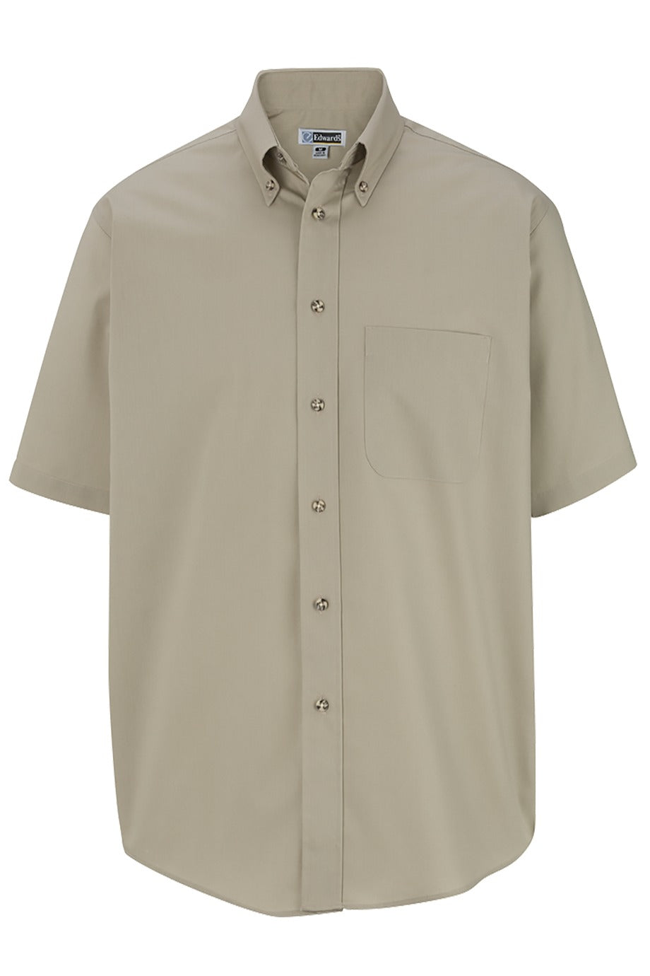 Edwards Men's Tan Easy Care Short Sleeve Poplin Shirt
