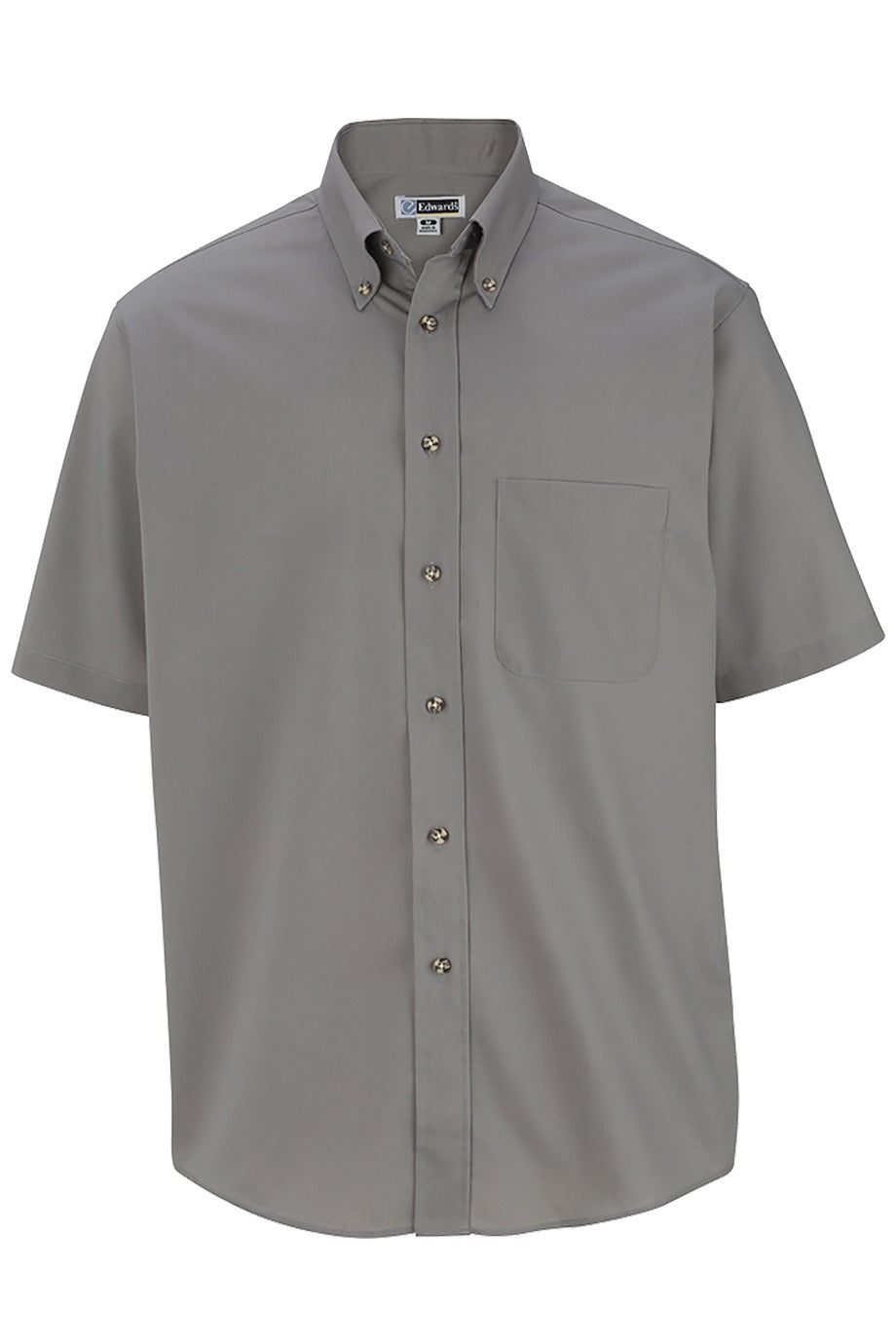 Edwards Men's Titanium Easy Care Short Sleeve Poplin Shirt