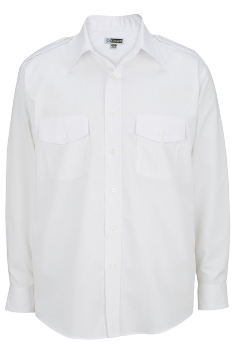 Edwards Men's White Long Sleeve Navigator Shirt