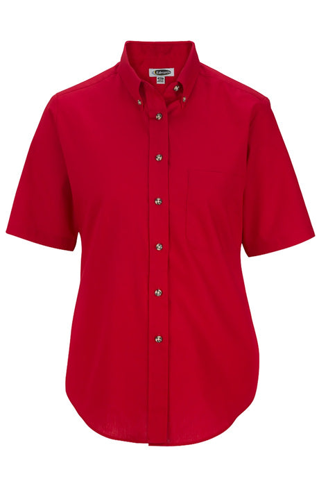 Edwards Women's Red Easy Care Short Sleeve Poplin Shirt