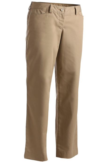 Edwards Women's Tan Mid-Rise Flat Front Rugged Comfort Pant