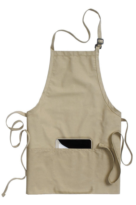 Edwards Khaki Bib Adjustable Apron (3 Pockets)