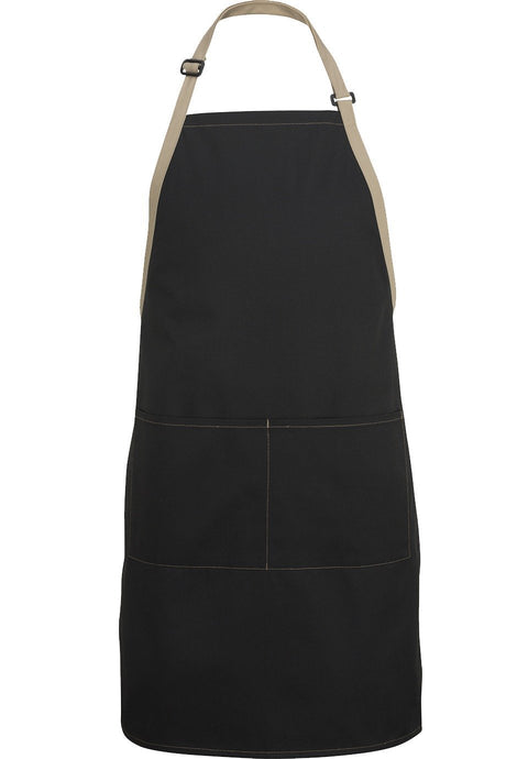 Edwards Black w/ Khaki Bib Color Block Adjustable Apron (2 Pockets)