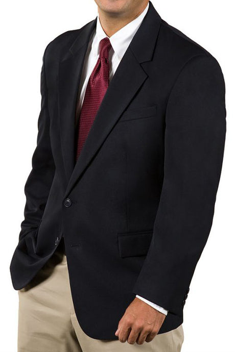 Executive Apparel Men's Black Easywear 2-Button Polywool Blazer