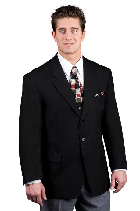Executive Apparel Men's Black Easywear 3-Button Blazer