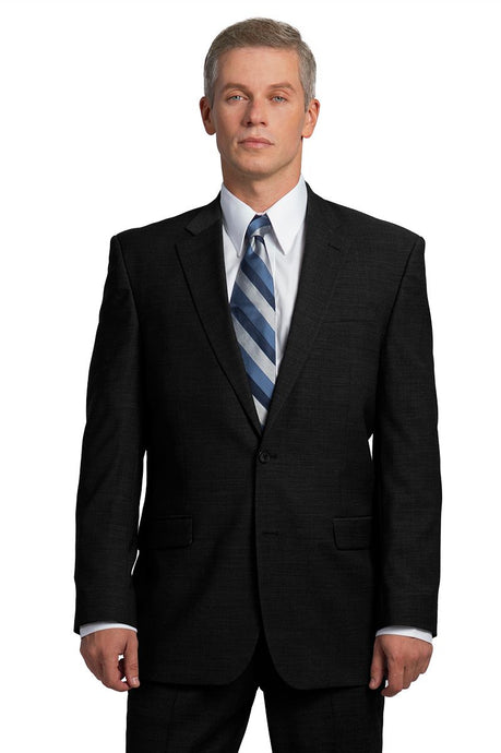 Executive Apparel Men's Black Optiweave Polywool Stretch Blazer