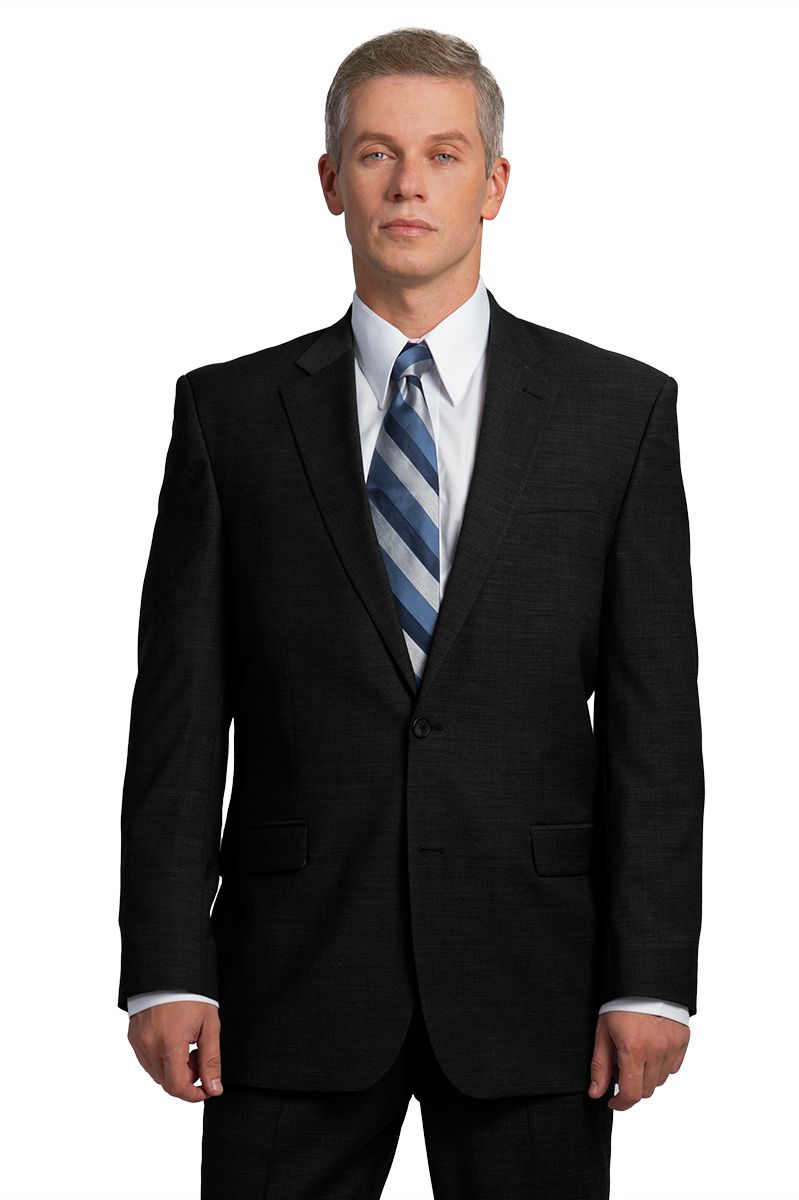 Executive Apparel Men's Black Optiweave Polywool Stretch Blazer