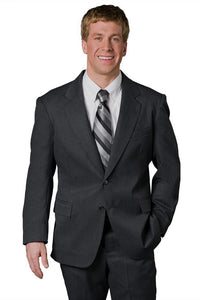 Executive Apparel Men's Charcoal Easywear 2-Button Polywool Blazer