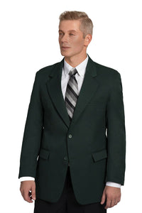 Executive Apparel Men's Hunter Green Easywear 2-Button Polywool Blazer
