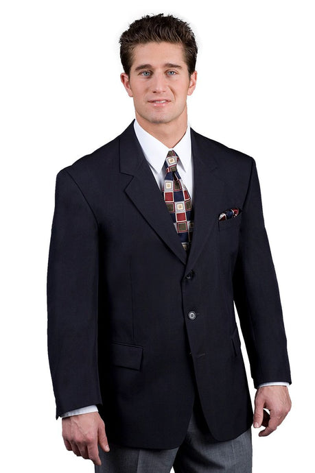 Executive Apparel Men's Navy Easywear 3-Button Blazer