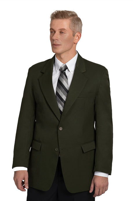 Executive Apparel Men's Olive Easywear 2-Button Polywool Blazer