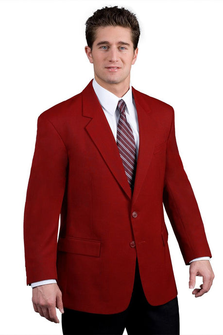 Executive Apparel Men's Red Easywear 2-Button Polywool Blazer