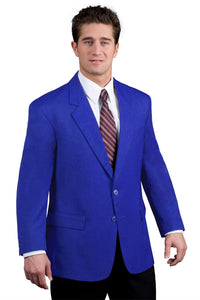Executive Apparel Men's Royal Blue Easywear 2-Button Polywool Blazer