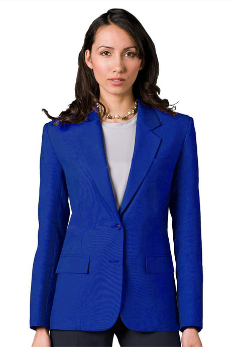 Executive Apparel Women's Royal Blue Easywear Single Breasted 2-Button Blazer