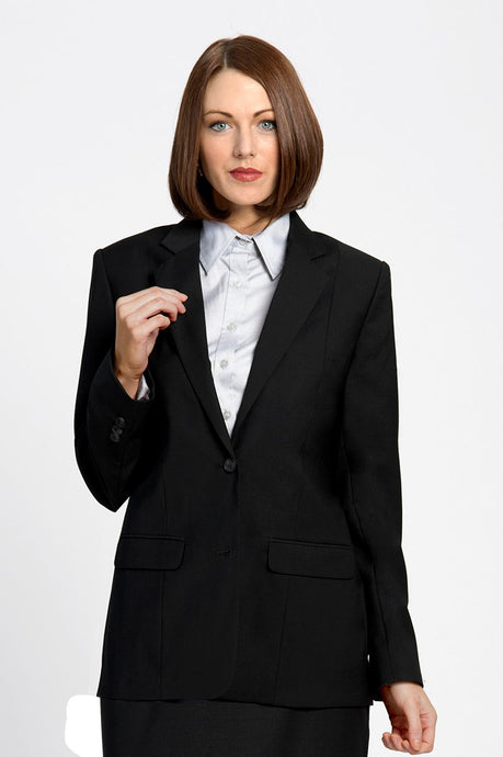 Executive Apparel Women's Black Optiweave Polywool Stretch Blazer