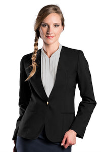 Executive Apparel Women's Black Ultralux Collarless Cardigan Blazer