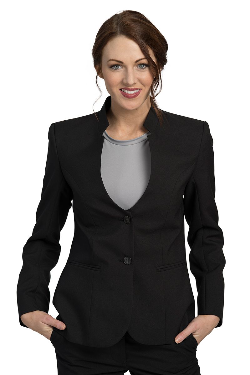 Executive Apparel Women's Black Ultralux Mandarin Collar Blazer