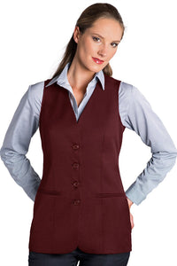 Executive Apparel Women's Burgundy Easywear Long Vest Sleeveless Blazer